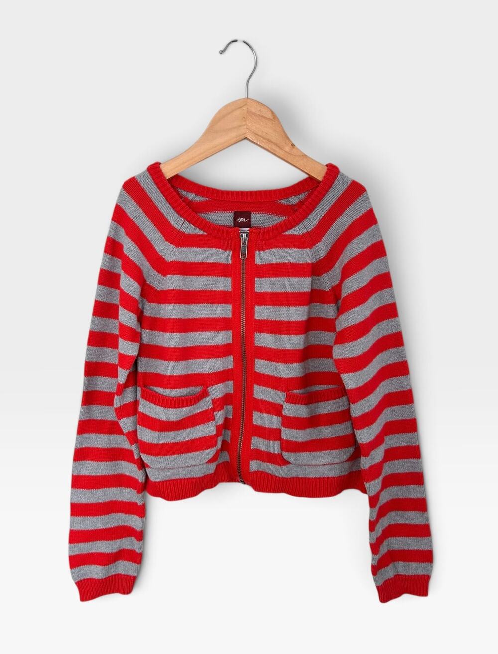 Tea Collection Cropped Zip-Up Cardigan, Size 8